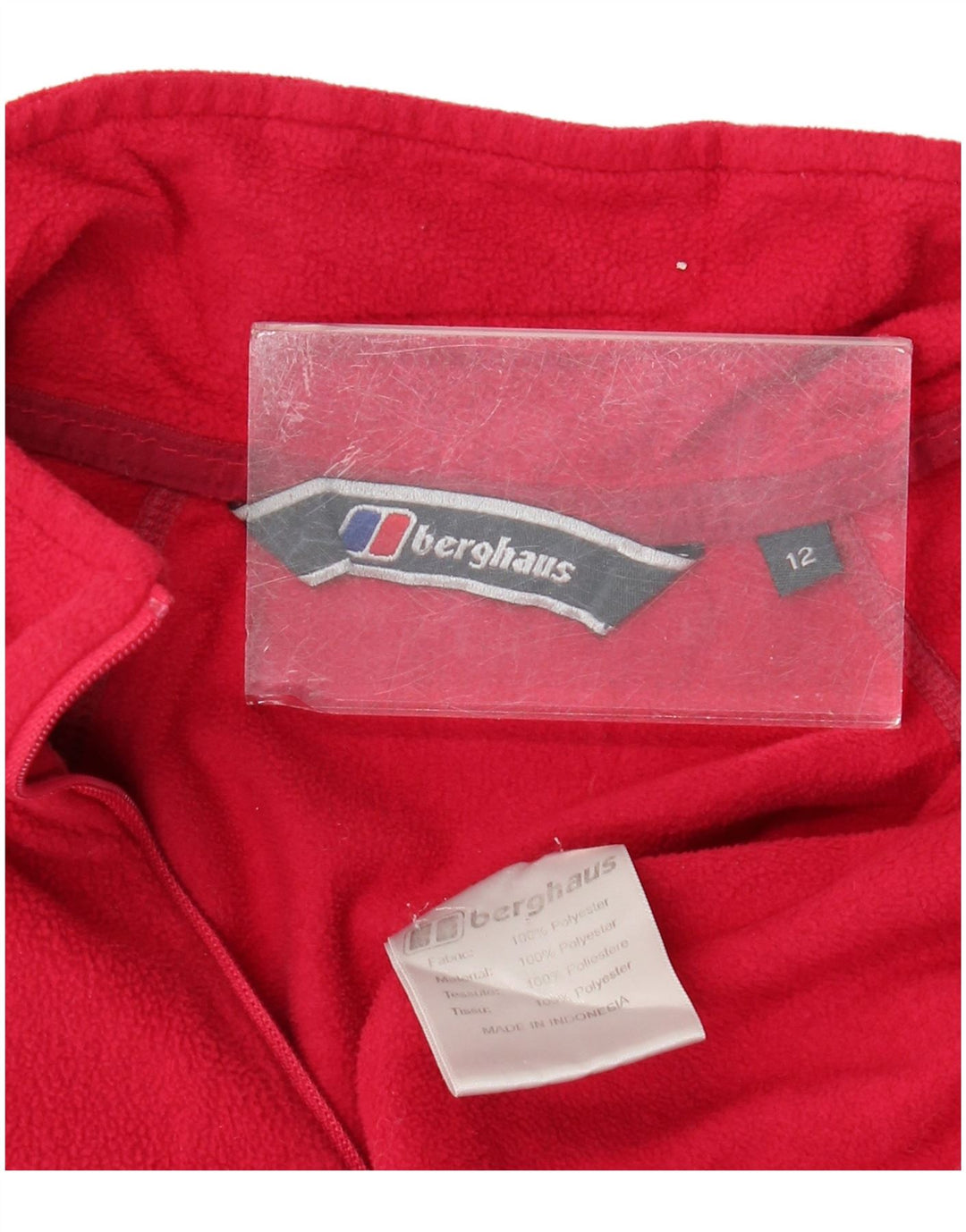 Maglione in pile da donna BERGHAUS con collo e zip UK 12 Poliestere rosa medio