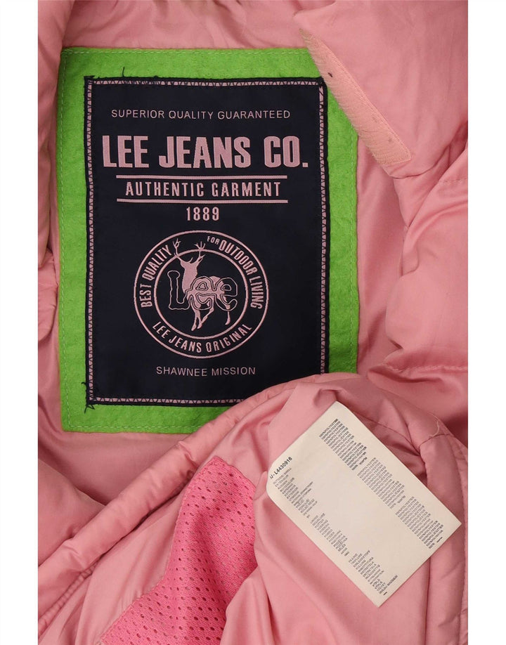 Gilet imbottito da donna Lee UK 16 grande rosa in poliestere