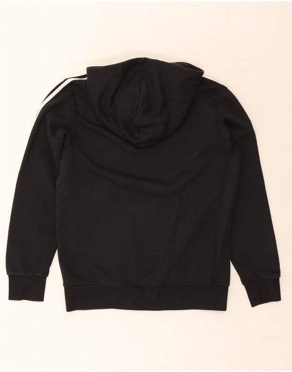 Maglione con cappuccio e zip Adidas da uomo in cotone nero medio