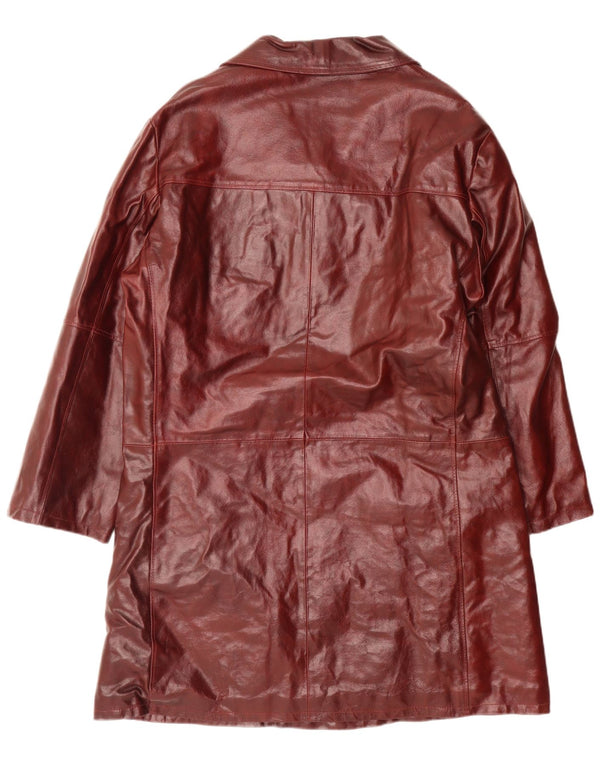 Cappotto vintage in pelle da uomo UK 42 XL Borgogna