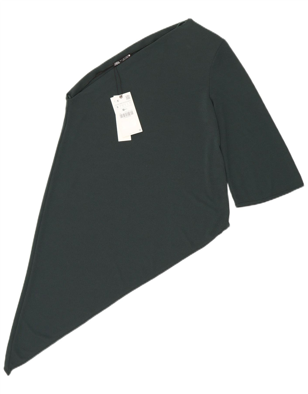 Top asimmetrico monospalla da donna Zara UK 10 piccolo poliestere verde