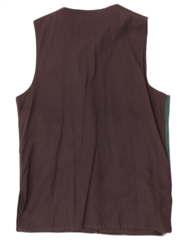 Gilet da donna vintage UK 16 grande cotone a righe multicolore