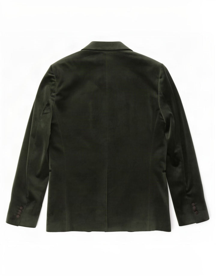 Moncrief Giacca blazer in velluto da uomo a 1 bottone UK 38 Poliestere verde medio