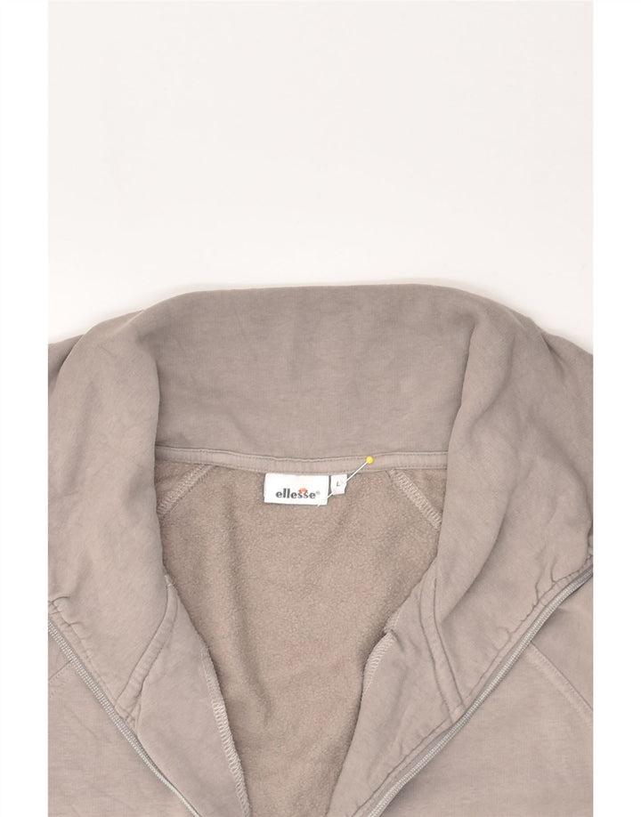 ELLESSE Womens Tracksuit Top Jacket UK 16 Large Grey Cotton | Vintage Ellesse | Thrift | Second-Hand Ellesse | Used Clothing | Messina Hembry 