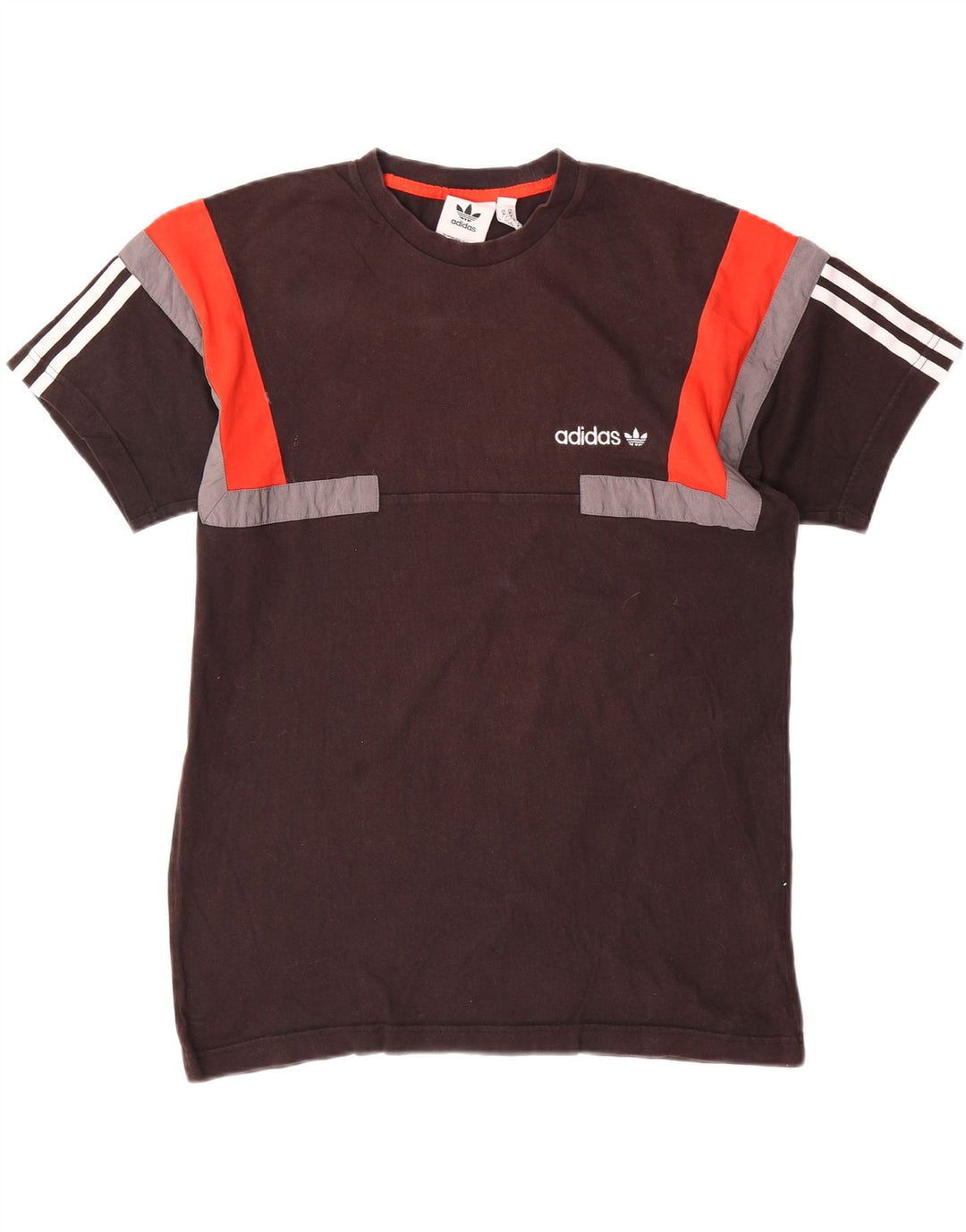 T-shirt da uomo Adidas Top in cotone color block medio nero