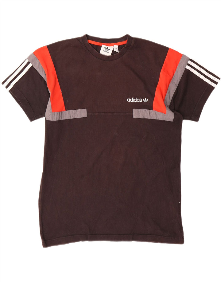 T-shirt da uomo Adidas Top in cotone color block medio nero