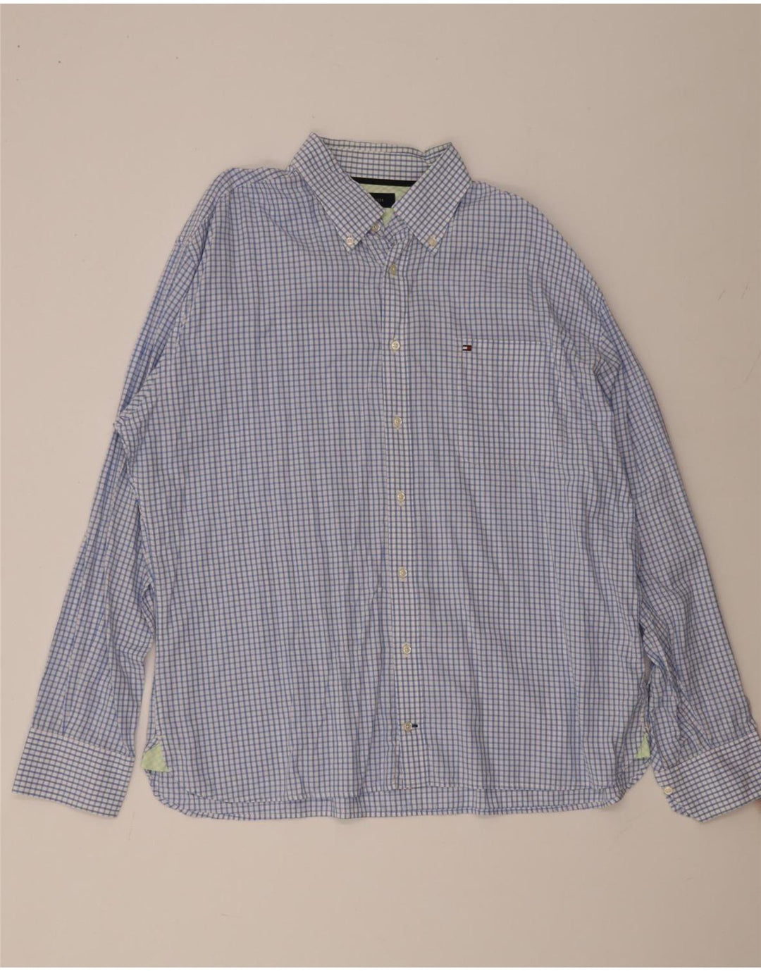 Camicia da uomo Tommy Hilfiger 2XL cotone a quadri blu