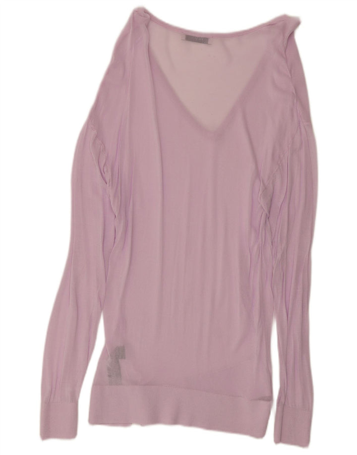 Top Zara da donna in camicetta trasparente UK 10 piccola viscosa rosa
