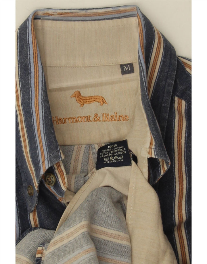 Camicia da uomo Harmont & Blaine in cotone a righe medie blu navy