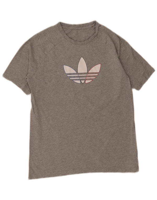 T-shirt grafica da donna Adidas Top UK 10 piccola in cotone grigio