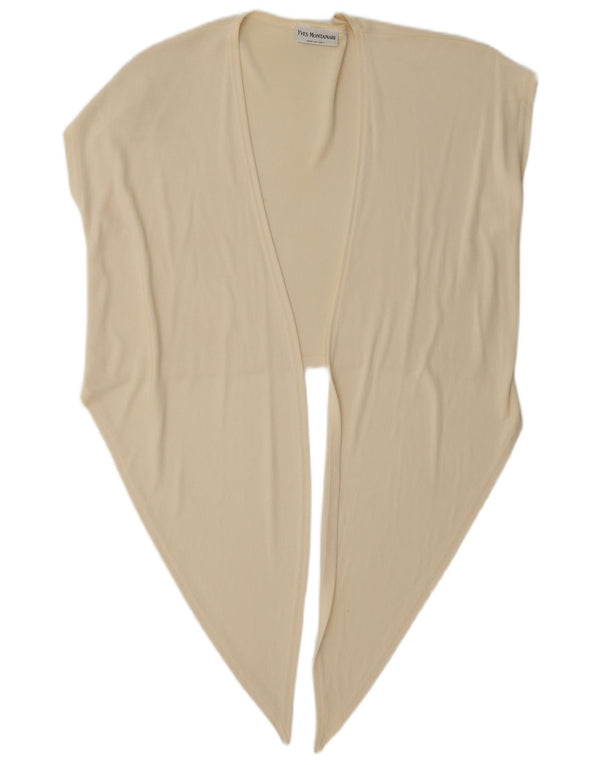 Top bolero senza maniche vintage da donna UK 16 grande bianco sporco