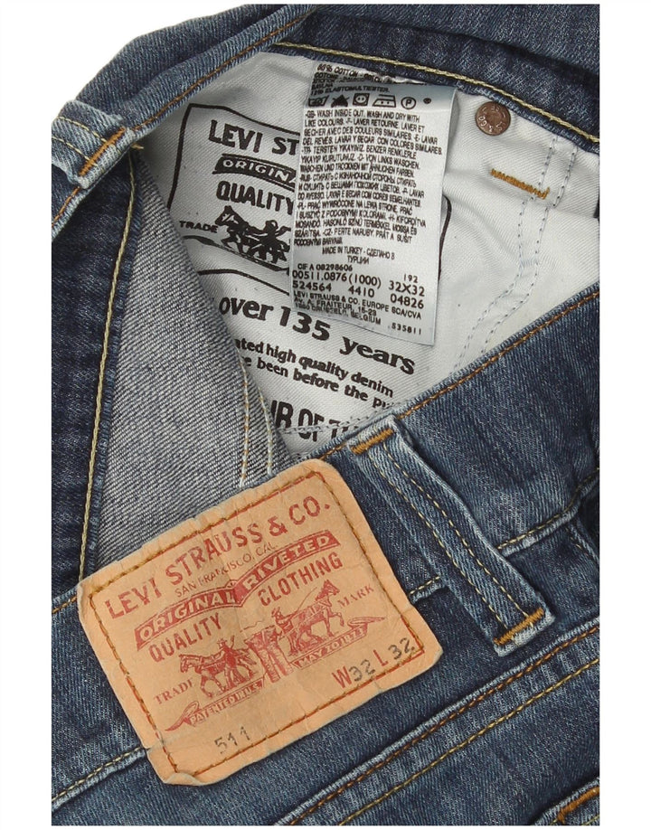 Levi's Uomo 511 Slim Jeans W32 L32 Cotone Blu