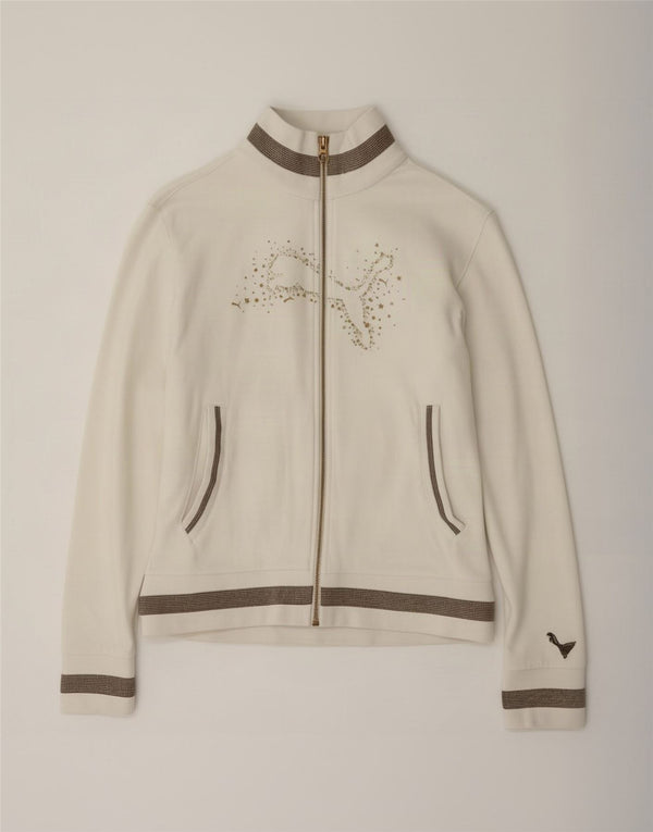 Giacca da tuta grafica da donna Puma UK 12 Medium White Colourblock