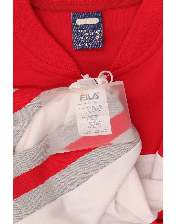 Giacca da ginnastica corta da donna Fila UK 10 Small Poliestere color block rosso