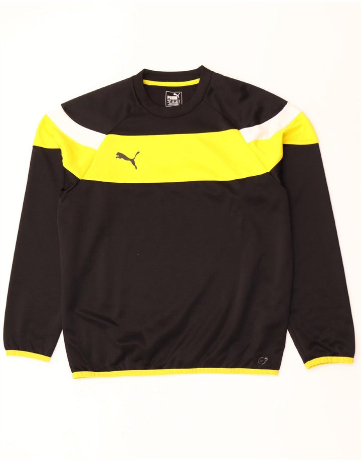Maglia Puma da uomo a maniche lunghe grande nera in poliestere color block