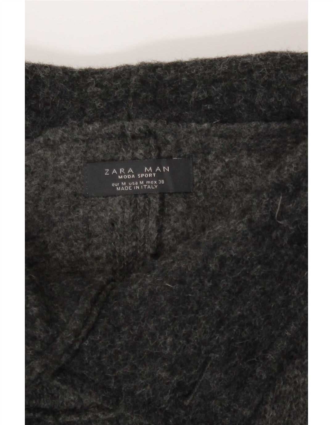 Cappotto da uomo Zara con giacca a vento doppio petto con cappuccio UK 38 Lana grigio medio