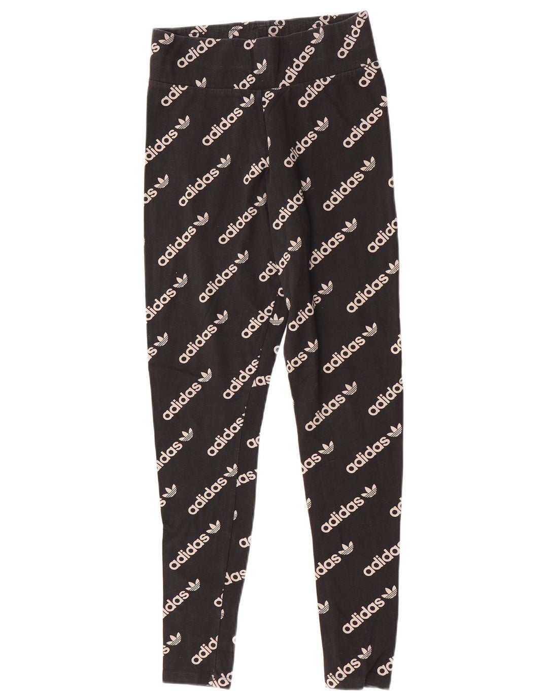 Leggings grafici da donna Adidas UK 12 cotone medio nero