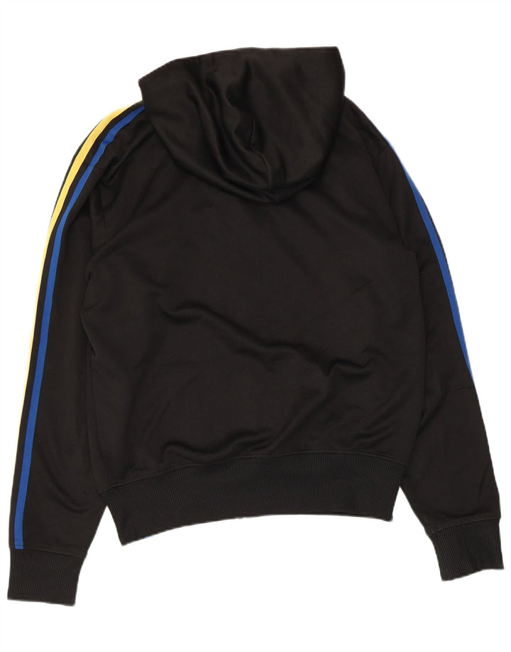 Maglione con cappuccio e zip Adidas da uomo in poliestere nero medio