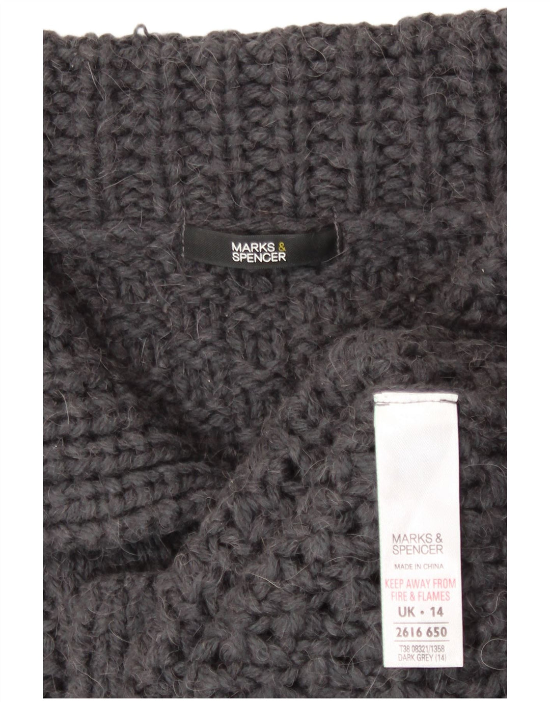 Maglione cardigan da donna Marks & Spencer UK 14 Acrilico grigio medio