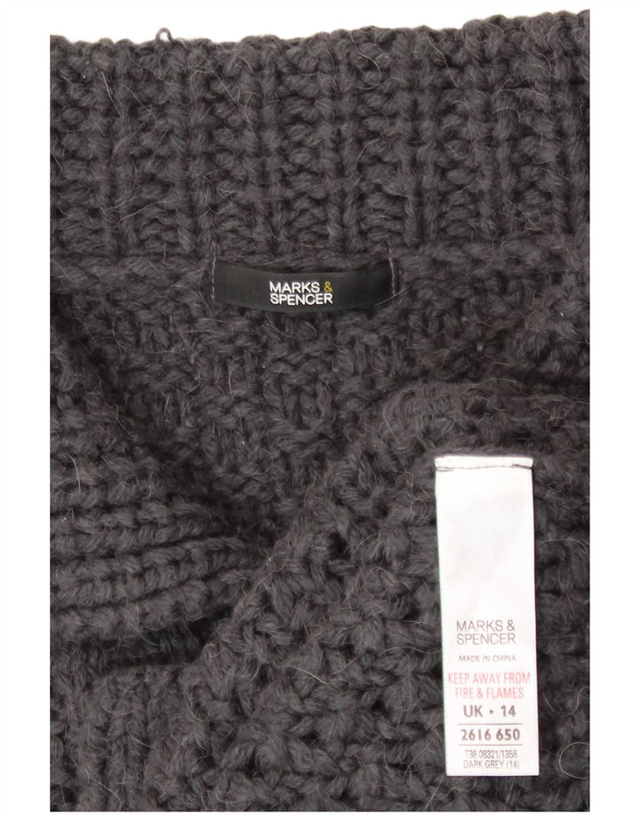 Maglione cardigan da donna Marks & Spencer UK 14 Acrilico grigio medio