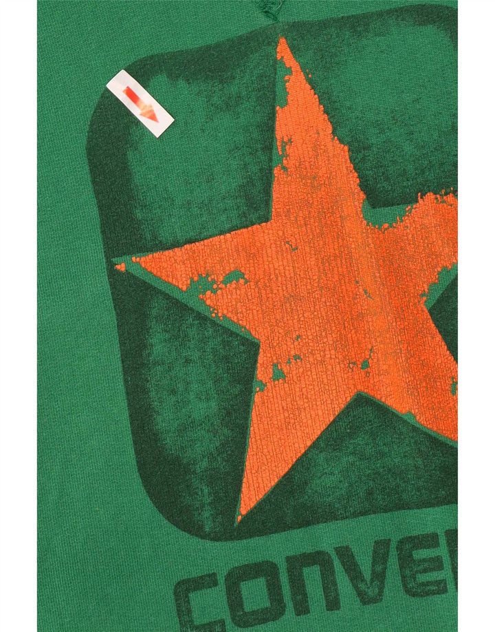 Felpa con cappuccio grafica da uomo Converse grande in cotone verde