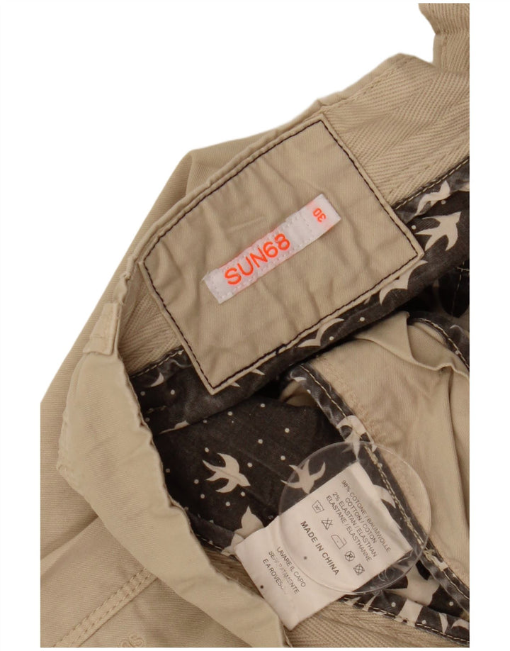 Pantaloni cargo dritti da uomo Sun68 W30 L30 in cotone beige