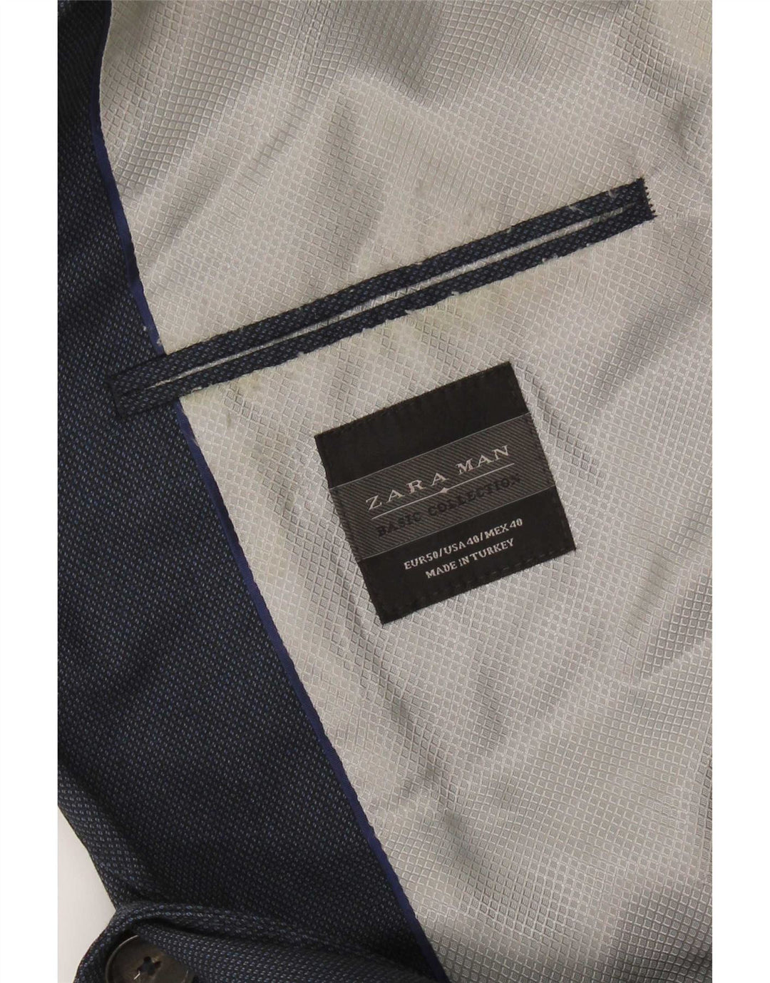 Giacca blazer a 2 bottoni da uomo Zara EU 50 blu navy medio