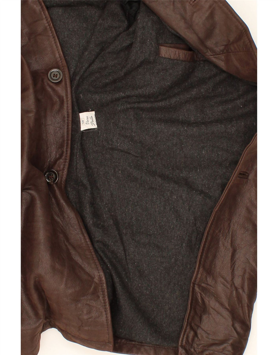 Cappotto in pelle da uomo VINTAGE IT 58 4XL Pelle marrone