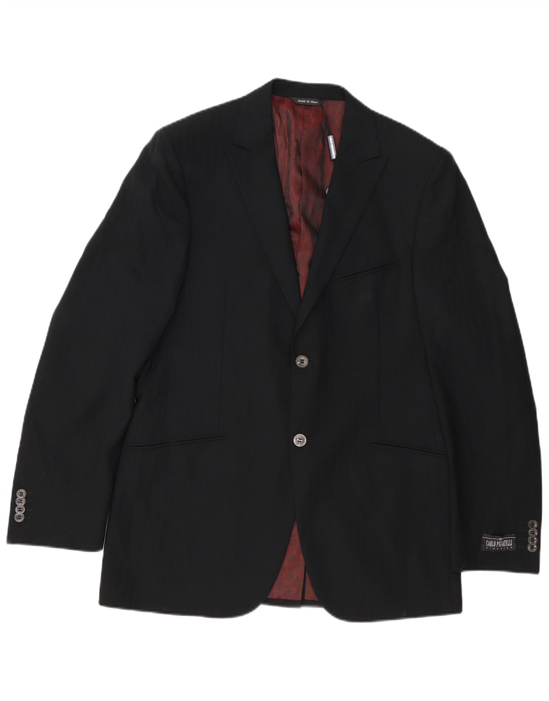 Giacca Blazer da Uomo a 2 Bottoni Carlo Pignatelli IT 50 Large Nera in Lana Vergine
