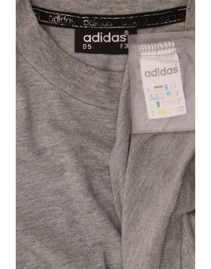 Adidas Maglia a maniche lunghe da uomo UK 38/40 Cotone chiazzato grigio medio