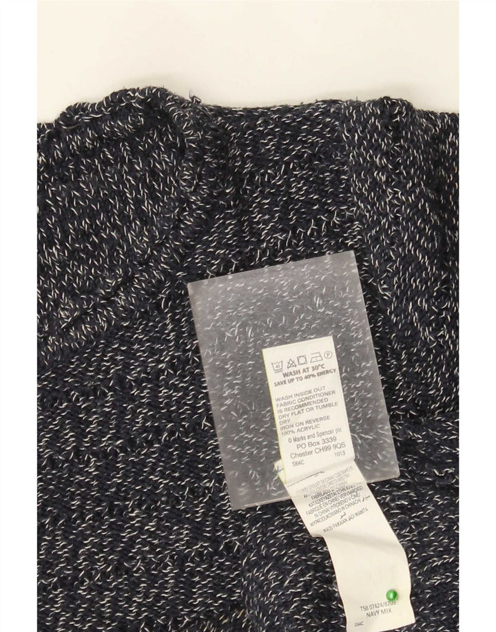 Maglione maglione con scollo a barca da donna Marks & Spencer UK 12 medio blu navy