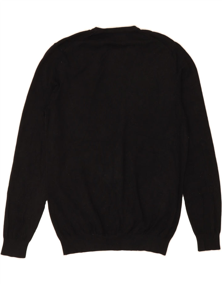 ZARA Womens Crew Neck Jumper Sweater UK 14 Medium Black Viscose Vintage Zara and Second-Hand Zara from Messina Hembry 