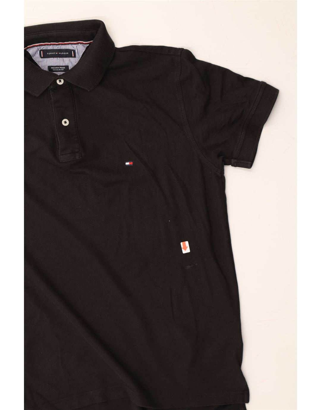 TOMMY HILFIGER Mens Polo Shirt Small Black Cotton Vintage Tommy Hilfiger and Second-Hand Tommy Hilfiger from Messina Hembry 