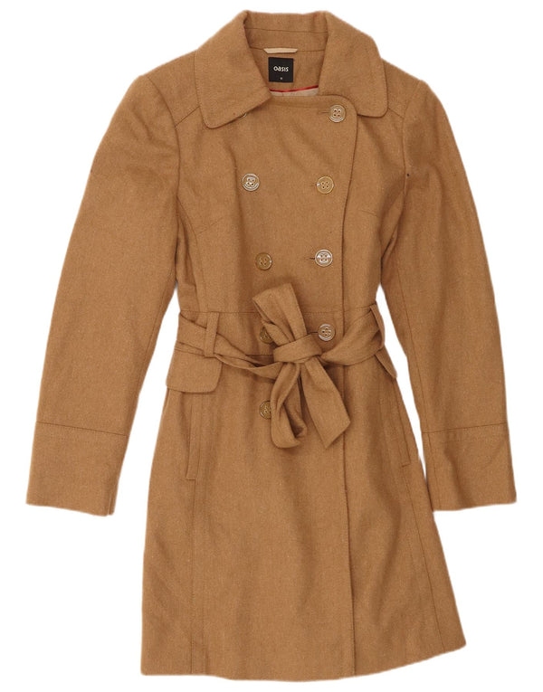 Cappotto doppiopetto da donna Oasis UK 12 Lana beige medio