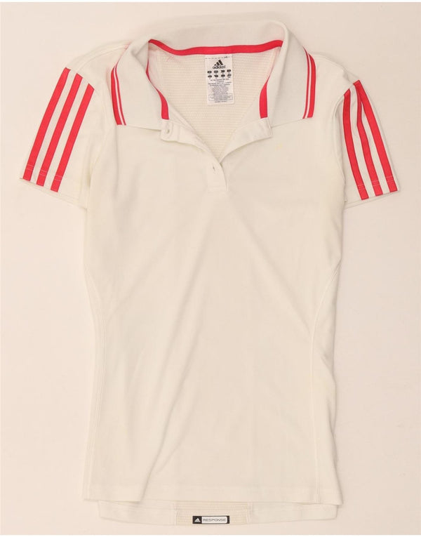Polo Adidas da donna Climacool UK 14 poliestere bianco medio