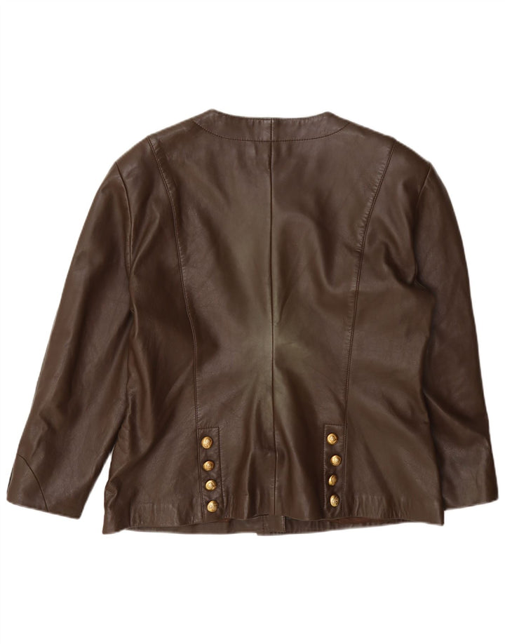 Giacca blazer in pelle da donna Alba Moda UK 14 Marrone medio