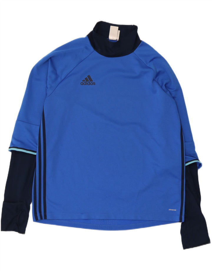 Adidas Uomo Climacool Top manica lunga XL Blu Colourblock Poliestere