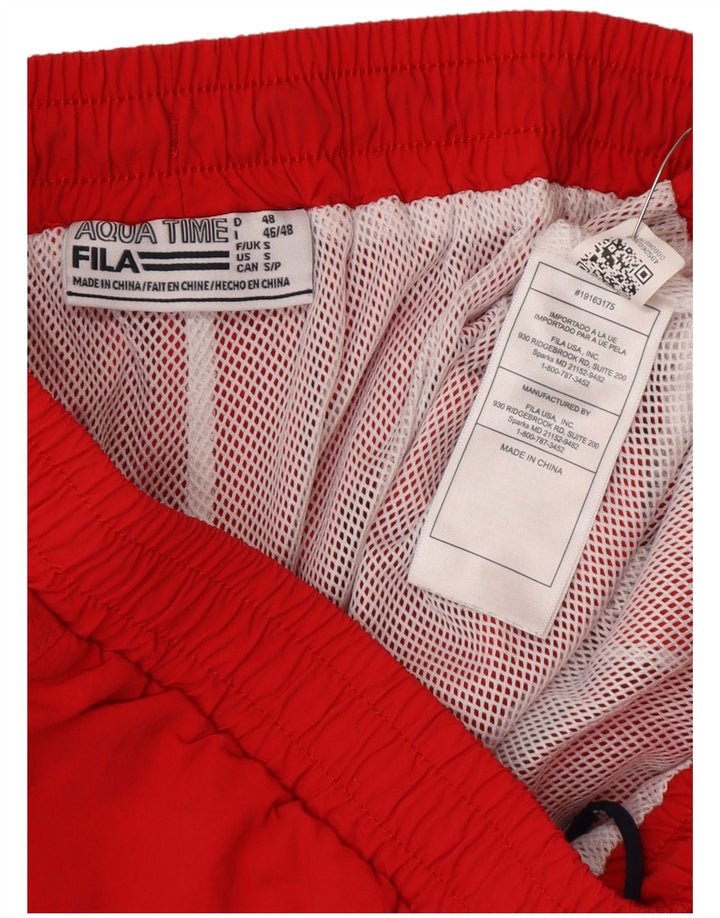 Pantaloncini da bagno da uomo Fila Small in nylon color block rosso