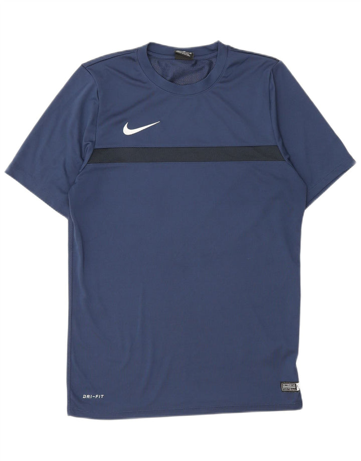 T-shirt Nike da uomo Dri Fit, top in poliestere color block medio blu navy
