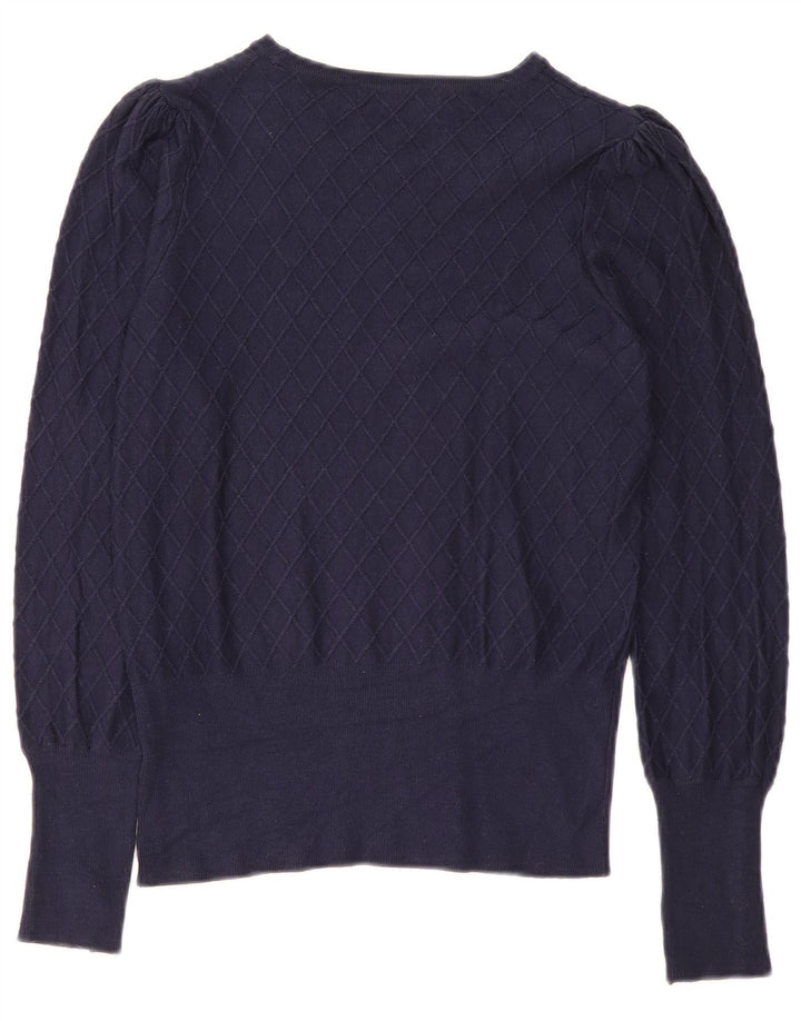 Maglione maglione con scollo a barca da donna Marks & Spencer UK 8 piccolo blu navy