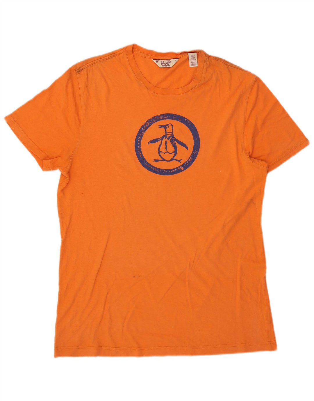 T-shirt grafica da uomo Penguin Top in cotone arancione medio
