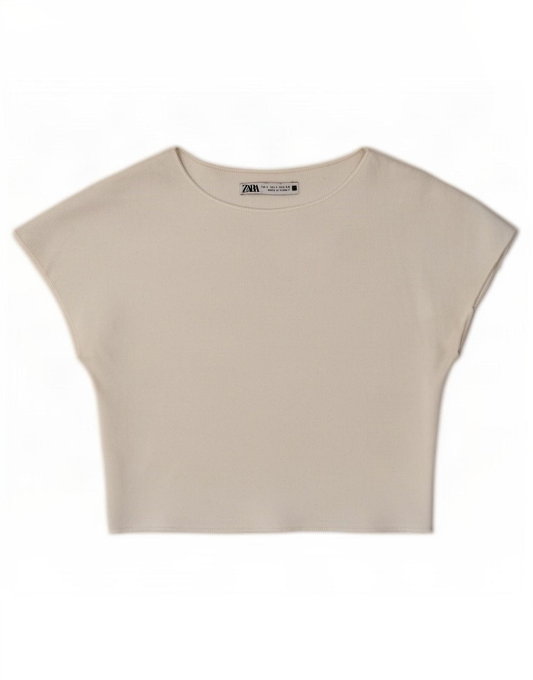 Top corto a pipistrello corto da donna Zara UK 8 piccolo bianco