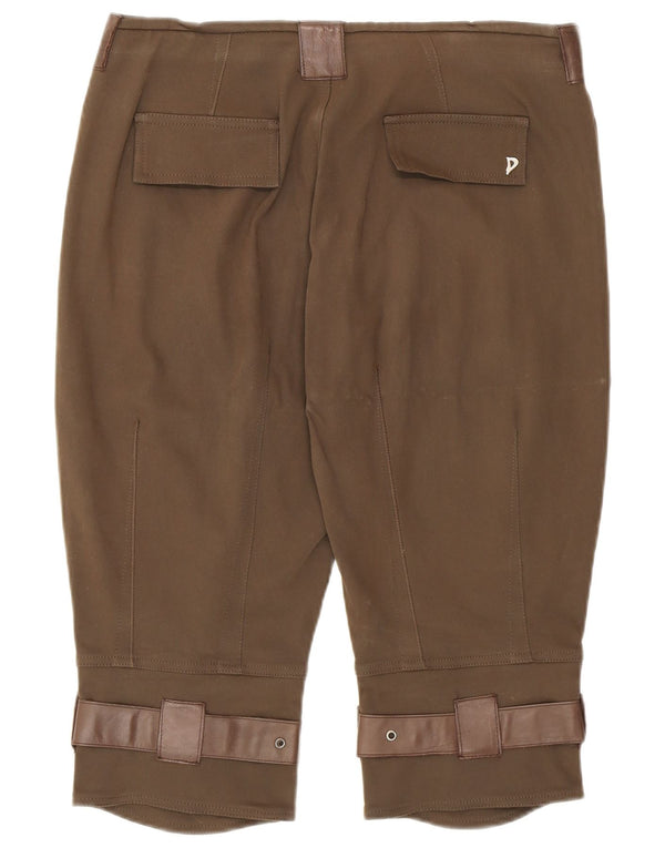 Dondup Pantaloni Capri Trachten a vita alta da donna W30 L17 in cotone marrone
