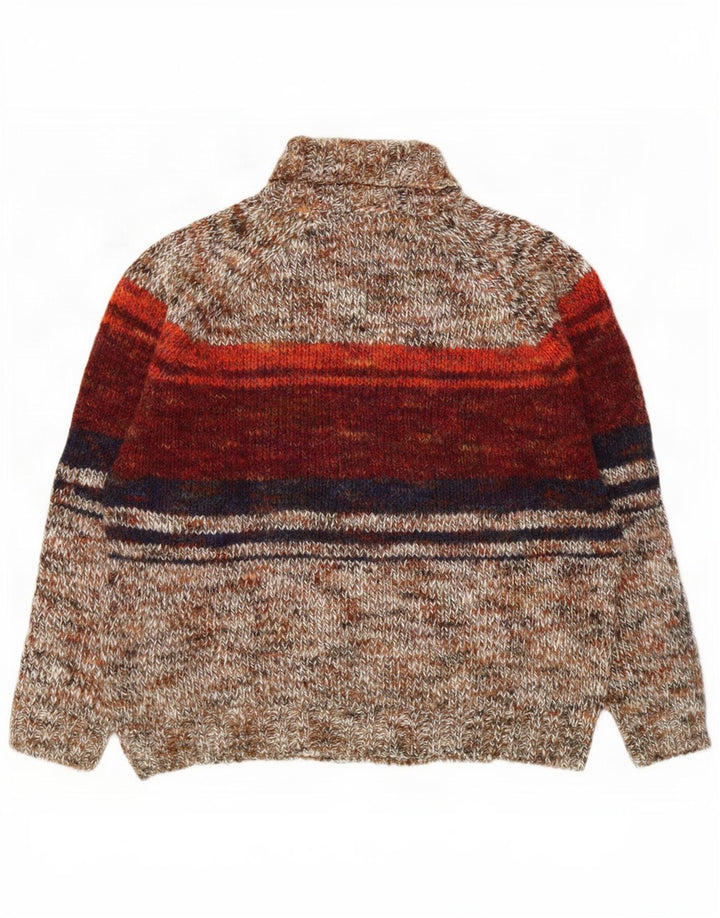 Di American Maglione da uomo con collo alto e maglione medio multicolore Fair Isle