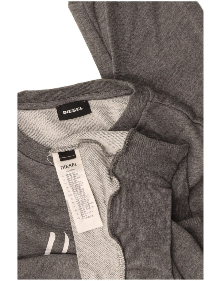 DIESEL Boys Graphic Sweatshirt Jumper 15-16 Years Grey Cotton