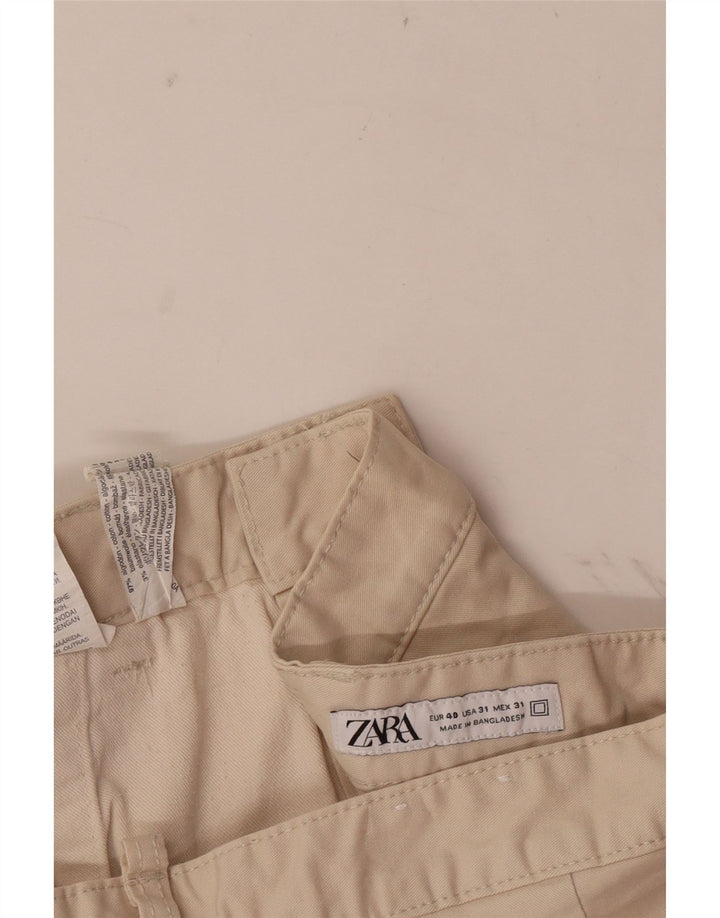 Pantaloncini chino da uomo Zara EU 40 medi W31 cotone beige