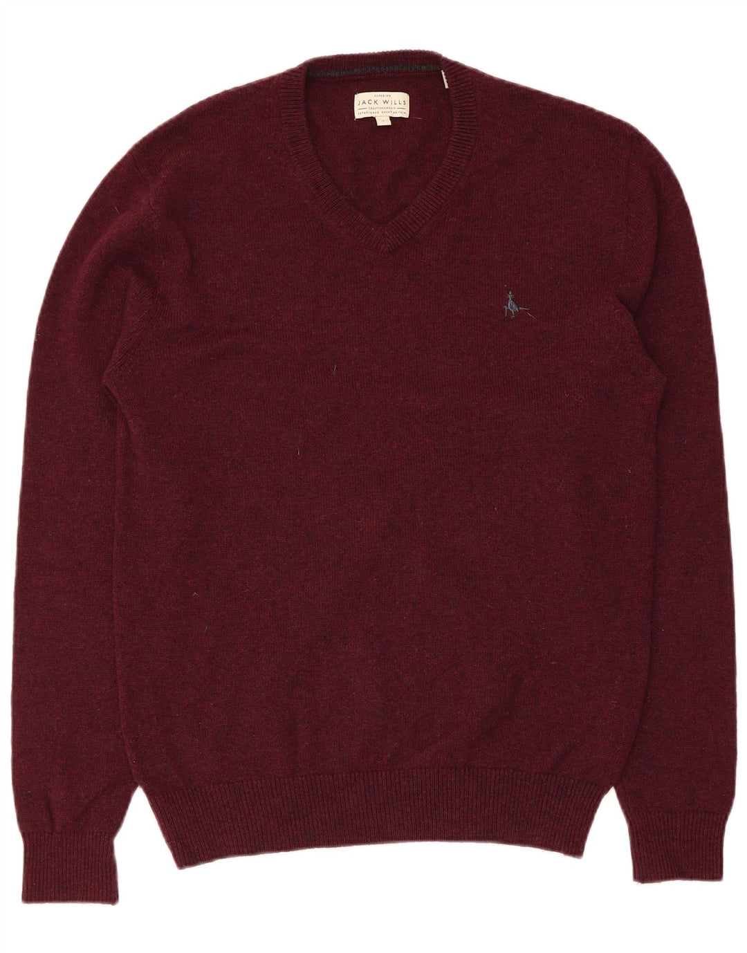 JACK WILLS Maglione da uomo con scollo a V grande lana merino marrone