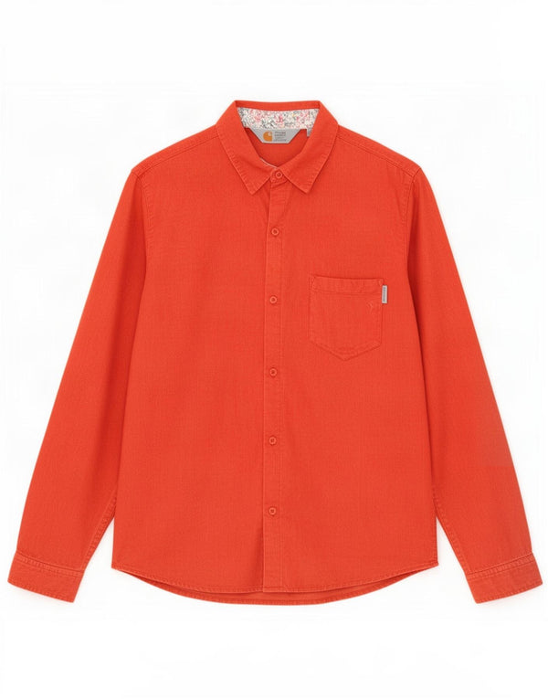 Camicia da uomo in velluto a coste Carhartt piccola in cotone arancione