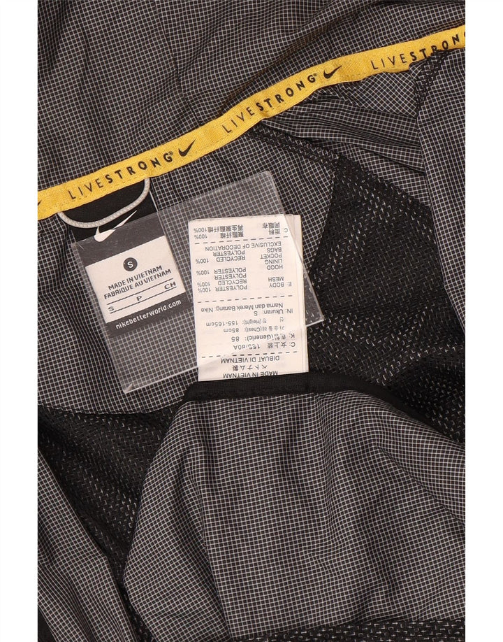 Giacca antipioggia con cappuccio Nike da uomo UK 36 Small Grey Gingham Poliestere