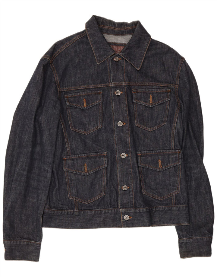 Giacca in denim da uomo Zara UK 36 piccola in cotone blu navy